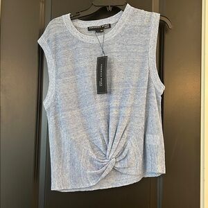 Veronica Beard Blue Twist Front Tank Top